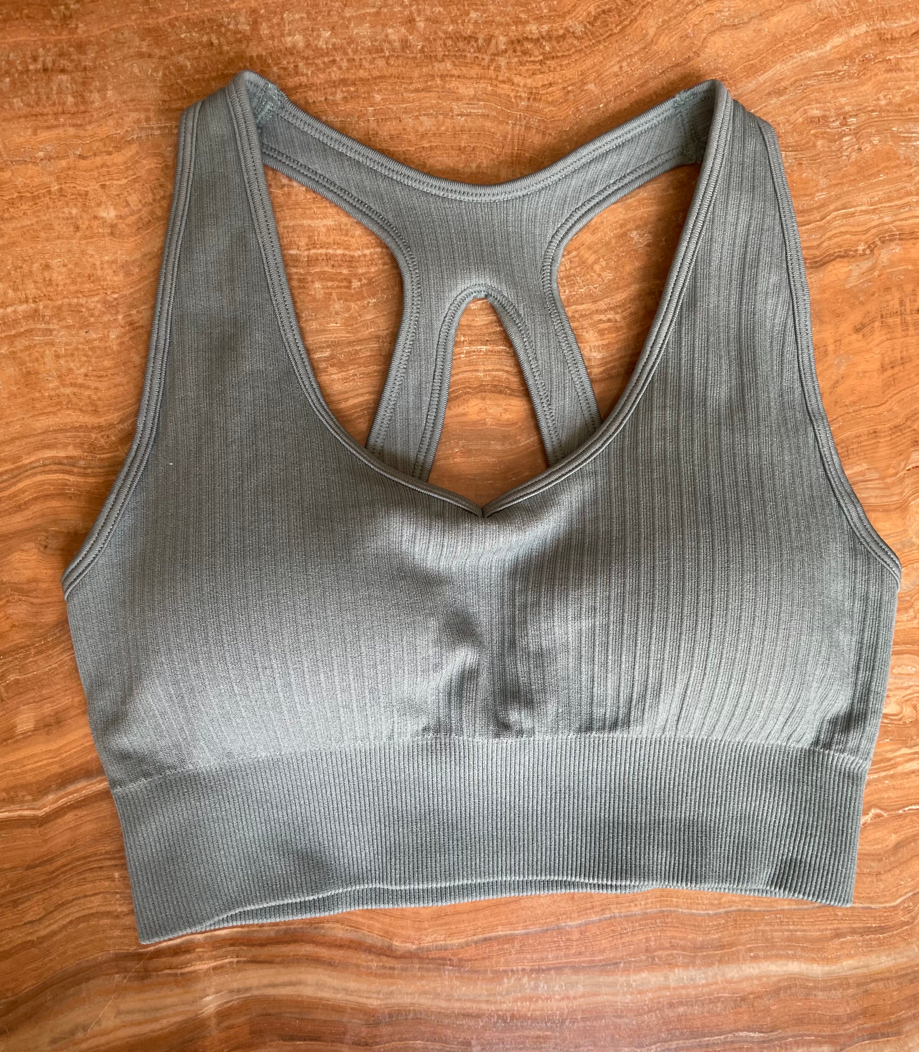 Seamless Wide Ribbed Sports Bra Top