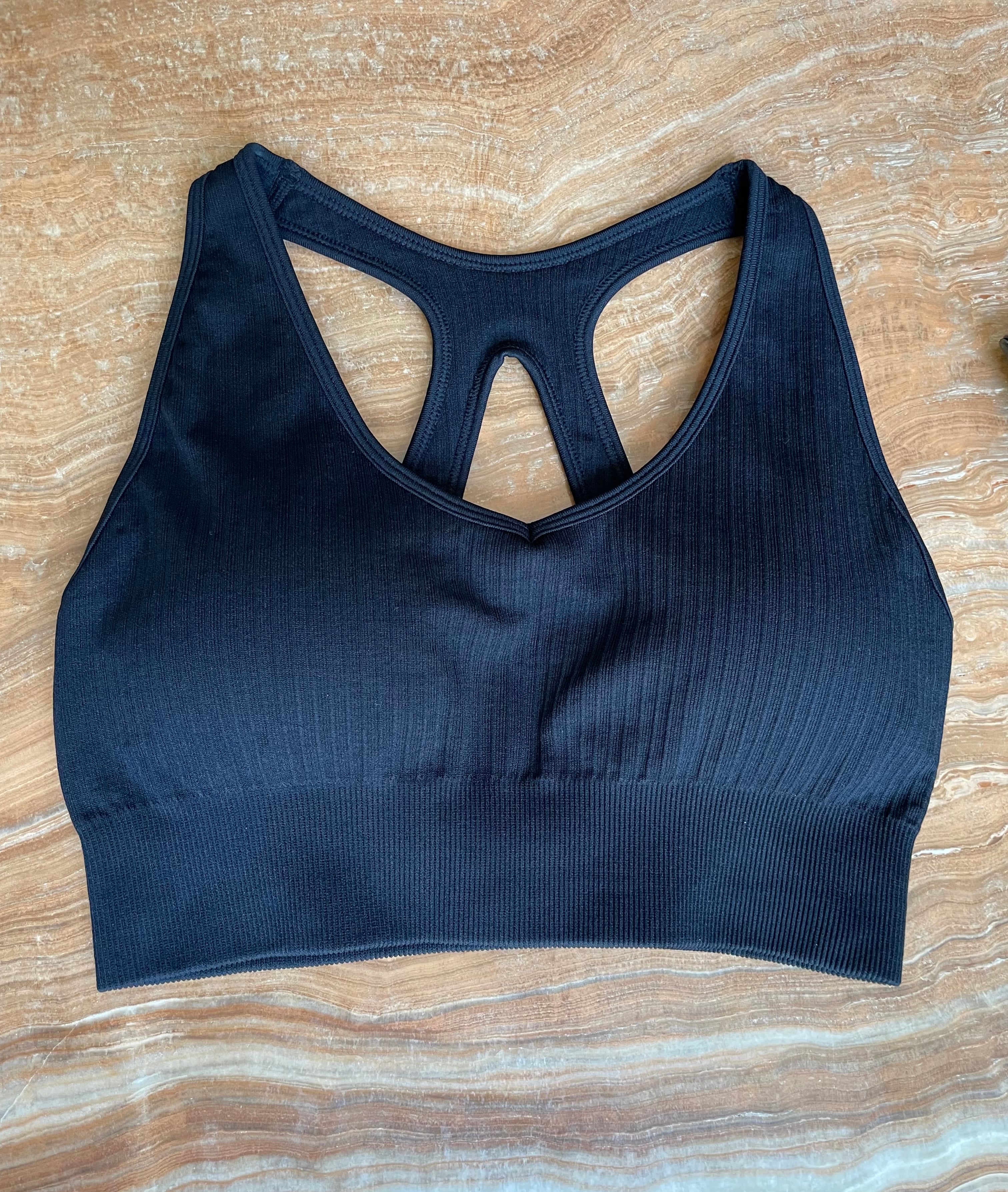 Seamless Wide Ribbed Sports Bra Top