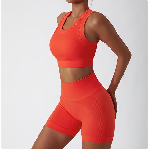 Ribbed Seamless Racerback Sports Bra